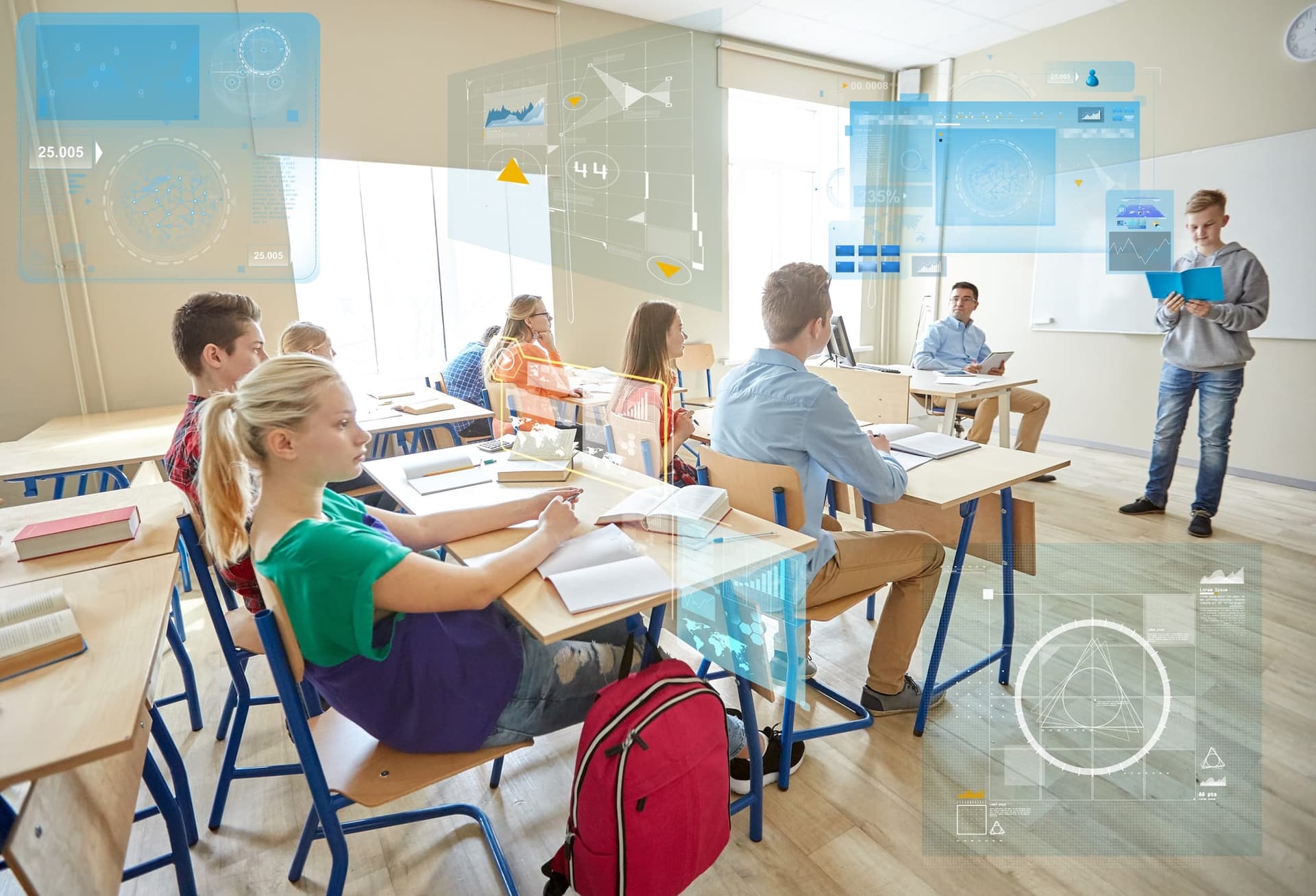 Students and staff in a school setting